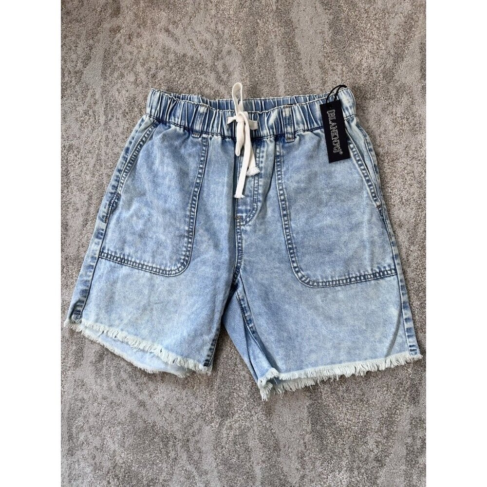 Blank NYC Women's Luxury Denim Short Size XS‎ Elastic Waist & Frayed Hem NWT